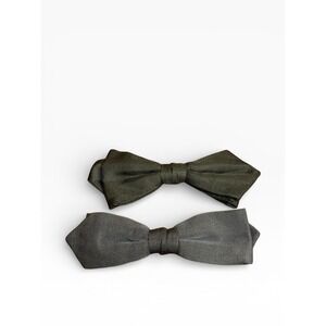 Vintage Mens Bow Tie Lot (2) Radiance NYC & Ormond Clip-On Gray & Black